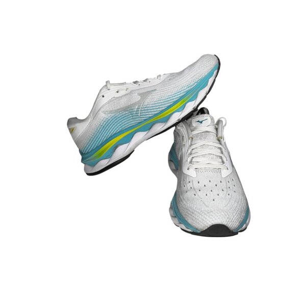 (25136) Saucony Wave Sky 05 Running Shoes Women's Size 8 White Teal Green - Picture 1 of 8
